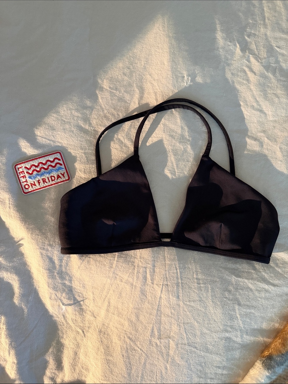 Left On Friday Black Triangle Swim Bra